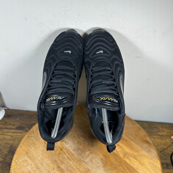 Nike Air Max 270 Black Metallic Gold Shoes Sneakers Women's Size 8.5 CT2548-001 - Picture 6 of 8